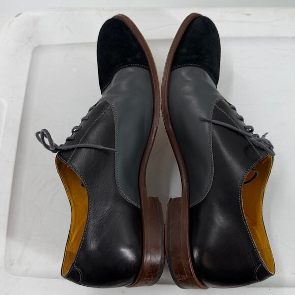Undandy Men’s Black Suede and Black Gray Leather Oxford Shoes Size 44  11 - Picture 7 of 11